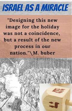 Israel as a Miracle: "Designing this new image for the holiday was not a coincidence, but a result of the new process in our nation." M. Buber